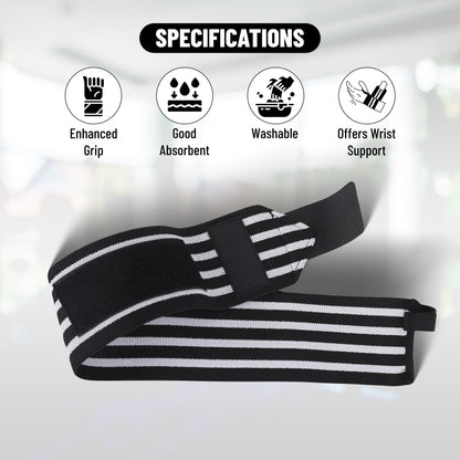 Endless Stretchable Wristband Strap Pair Thumb Loop | Material: Nylon and Polyester | for Weightlifting, Powerlifting, Bodybuilding, Strength Training, CrossFit | One Size | for Men and Women