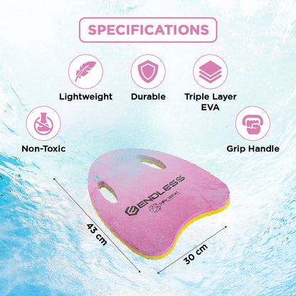 Endless EL1013 Ergonomic Design Kickboard | Material: Vinyl Acetate Foam | Swimming Training Floats for Beginners | Floating Cushions for Kids and Adults