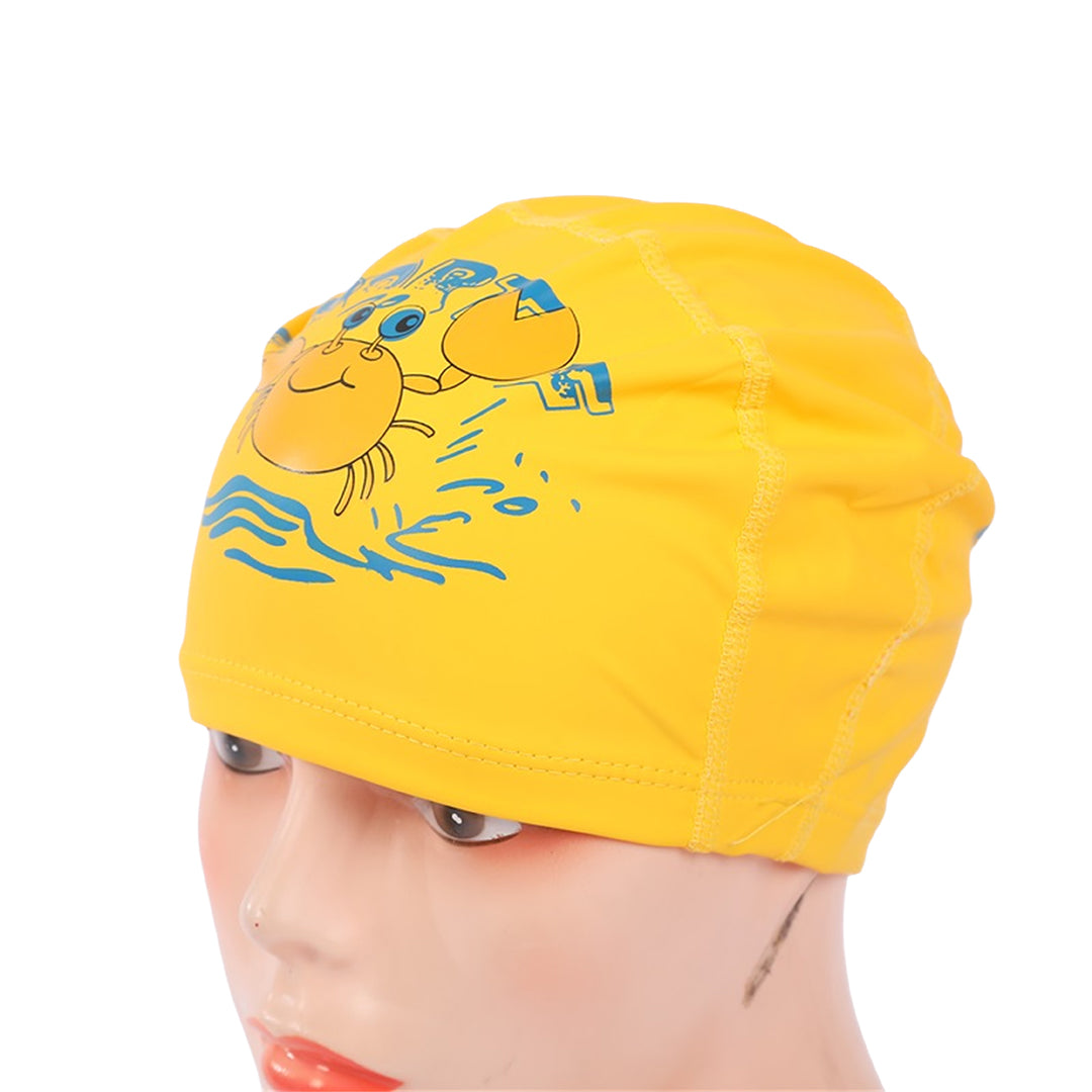 Endless EL1017 Comfortable Polyurethane Swimming Cap | Material: Polyurethane | Flexible Waterproof Swimming Cap for Long and Short Hair with Thick Brim | for Kids