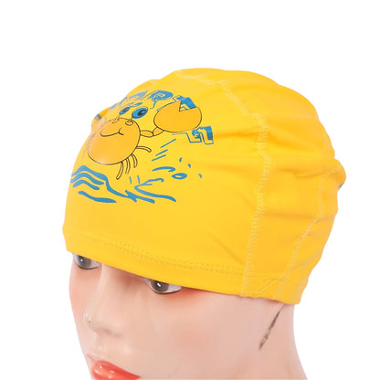 Endless EL1017 Comfortable Polyurethane Swimming Cap | Material: Polyurethane | Flexible Waterproof Swimming Cap for Long and Short Hair with Thick Brim | for Kids