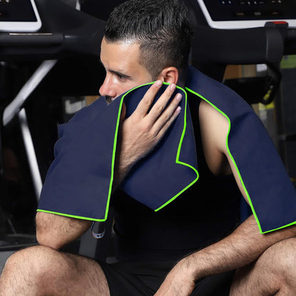 منشفة XTRIM من الألياف الدقيقة لمنشفة الحمام، منشفة الصالة الرياضية، المنتجع الصحي، السباحة، قماش، سريعة الجفاف، فائقة الامتصاص، خفيفة الوزن، خالية من النسالة، قابلة لإعادة الاستخدام، مقاومة للروائح (أزرق داكن)