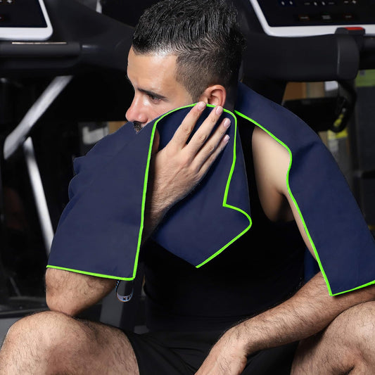 منشفة XTRIM من الألياف الدقيقة لمنشفة الحمام، منشفة الصالة الرياضية، المنتجع الصحي، السباحة، قماش، سريعة الجفاف، فائقة الامتصاص، خفيفة الوزن، خالية من النسالة، قابلة لإعادة الاستخدام، مقاومة للروائح (أزرق داكن)