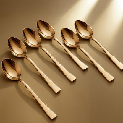 أدوات مائدة Frenchware (مجموعة من 6 ملاعق من الفولاذ المقاوم للصدأ)، آمنة 100% على الطعام، غير سامة، مقاومة للصدأ، آمنة للغسل في غسالة الأطباق، مجموعة هدايا مثالية لجميع المناسبات