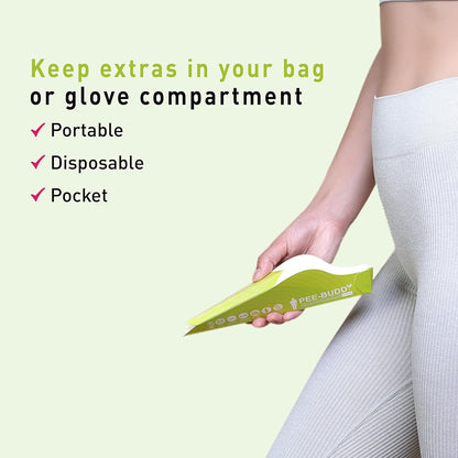 جهاز التبول الأنثوي PEE BUDDY Funnels | قمع مبولة يمكن التخلص منه دون فوضى | للسفر والتخييم والمشي لمسافات طويلة والمهرجانات والأنشطة الخارجية | حامل ورقي وقمع تبول للنساء والفتيات