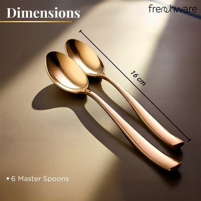 أدوات مائدة Frenchware (مجموعة من 6 ملاعق من الفولاذ المقاوم للصدأ)، آمنة 100% على الطعام، غير سامة، مقاومة للصدأ، آمنة للغسل في غسالة الأطباق، مجموعة هدايا مثالية لجميع المناسبات