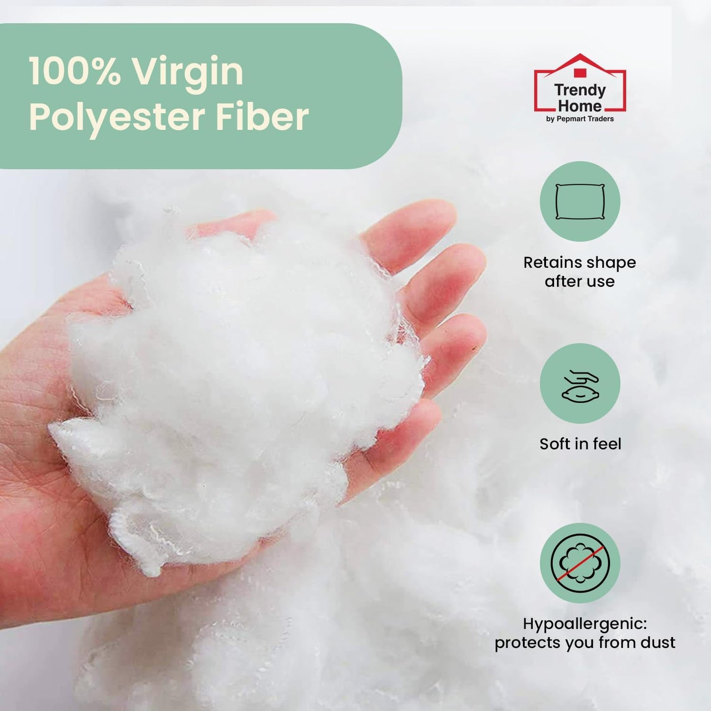 مجموعة من 4 وسائد زخرفية مضادة للحساسية من Trendy Home للاستخدام المنزلي والمكتبي، حشوة/حشوة وسائد زخرفية (بيضاء، بوليستر، 4 قطع)