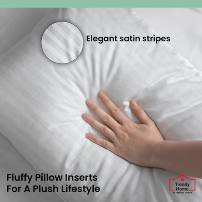 مجموعة من 4 وسائد زخرفية مضادة للحساسية من Trendy Home للاستخدام المنزلي والمكتبي، حشوة/حشوة وسائد زخرفية (بيضاء، بوليستر، 4 قطع)