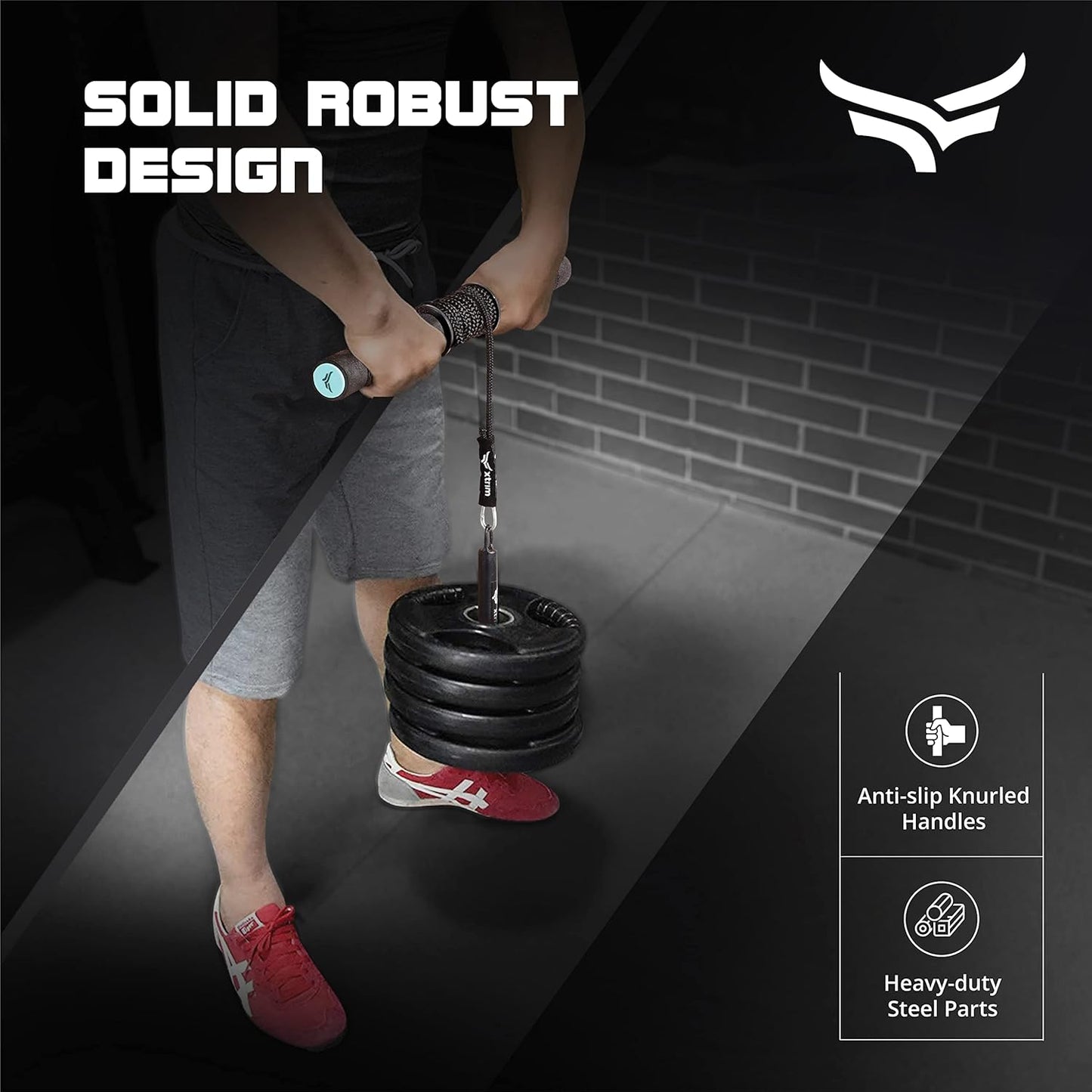 XTRIM Forearm Blaster - Arm Twister (يدعم 100 كجم) مع مقابض مخدرة مانعة للانزلاق وحبل ودبوس تحميل لممارسة تمارين اليد وتقوية العضلات وتدريب الذراعين