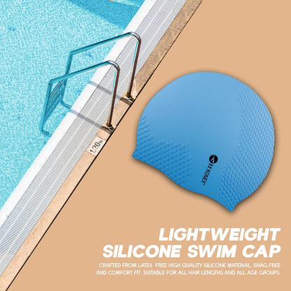 قبعة سباحة مقاومة للماء من Konex للرجال والنساء والفتيان والفتيات | سيليكون | مقاس واحد يناسب الجميع | لا تسحب الشعر | تمنع التلف الكيميائي