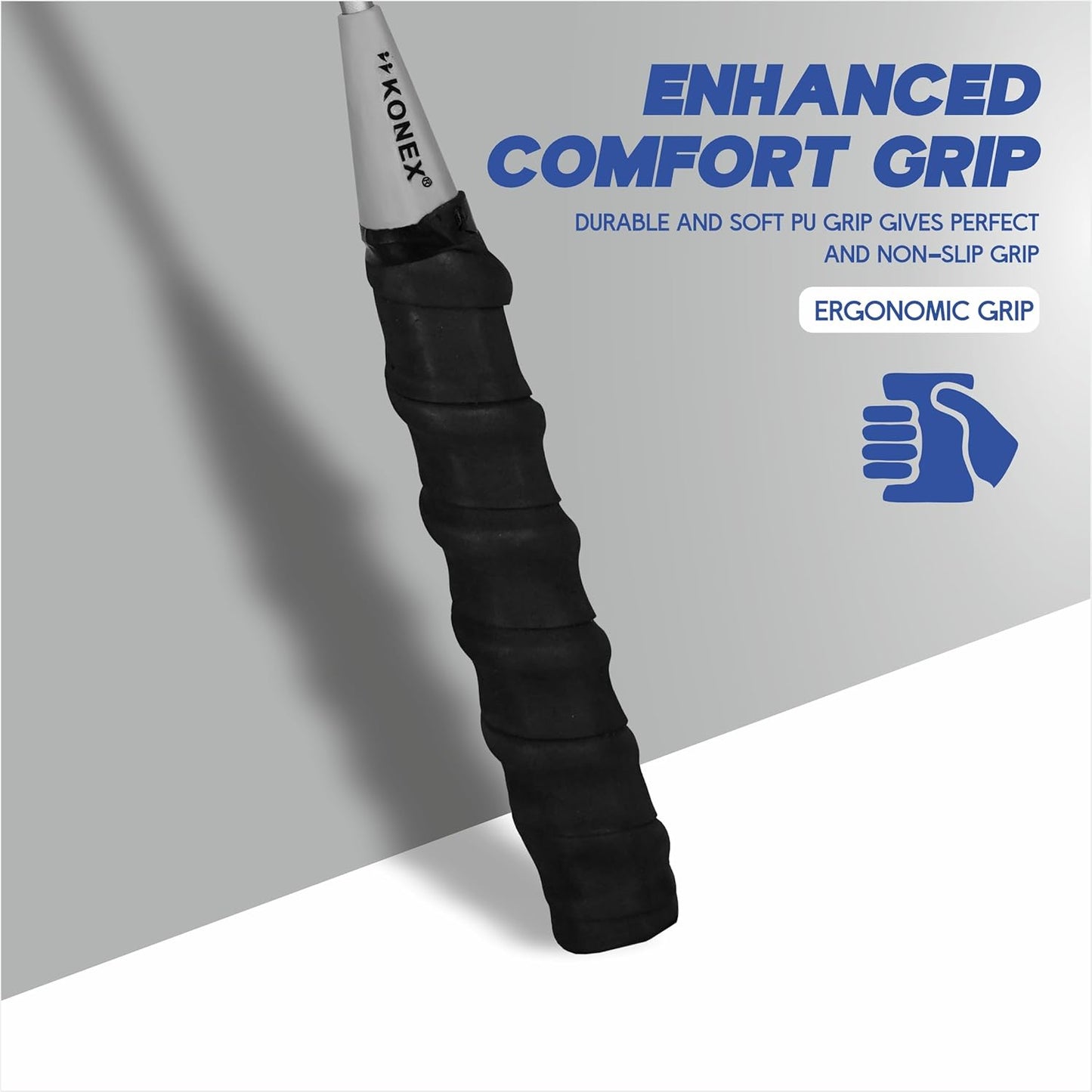 مضرب تنس الريشة Konex خفيف الوزن مصنوع من الألومنيوم المركب مع غطاء مجاني | للمبتدئين واللاعبين المتوسطين (عبوة من 2)