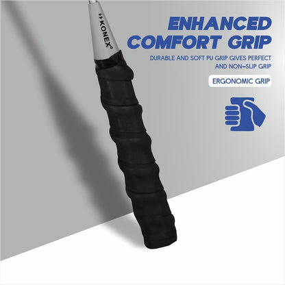 مضرب تنس الريشة Konex خفيف الوزن مصنوع من الألومنيوم المركب مع غطاء مجاني | للمبتدئين واللاعبين المتوسطين (عبوة من 2)