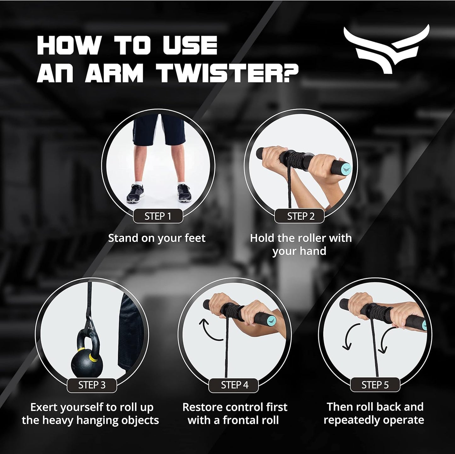 XTRIM Forearm Blaster - Arm Twister (يدعم 100 كجم) مع مقابض مخدرة مانعة للانزلاق وحبل ودبوس تحميل لممارسة تمارين اليد وتقوية العضلات وتدريب الذراعين