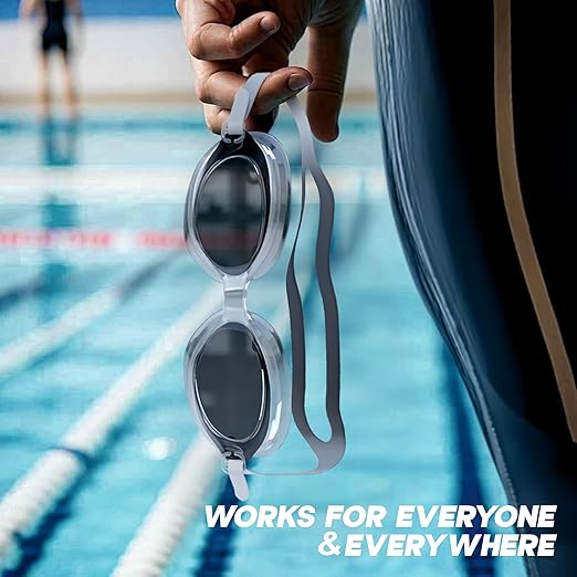 نظارات سباحة KONEX المضادة للضباب والحماية من الأشعة فوق البنفسجية للرجال والنساء | رؤية واسعة الزاوية مع راحة سيليكون وحزام قابل للتعديل | مثالية للبالغين والأطفال