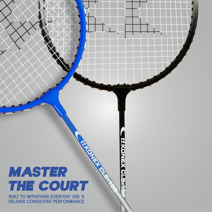 مضرب تنس الريشة Konex خفيف الوزن مصنوع من الألومنيوم المركب مع غطاء مجاني | للمبتدئين واللاعبين المتوسطين (عبوة من 2)