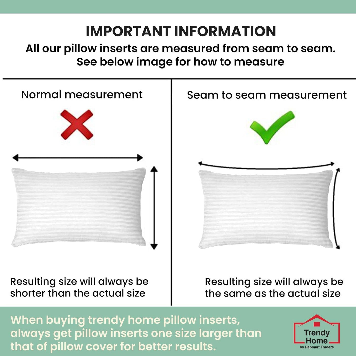 مجموعة من 2 وسائد زخرفية مضادة للحساسية من Trendy Home للاستخدام المنزلي والمكتبي، حشوة/حشوة وسائد زخرفية (بيضاء، بوليستر)