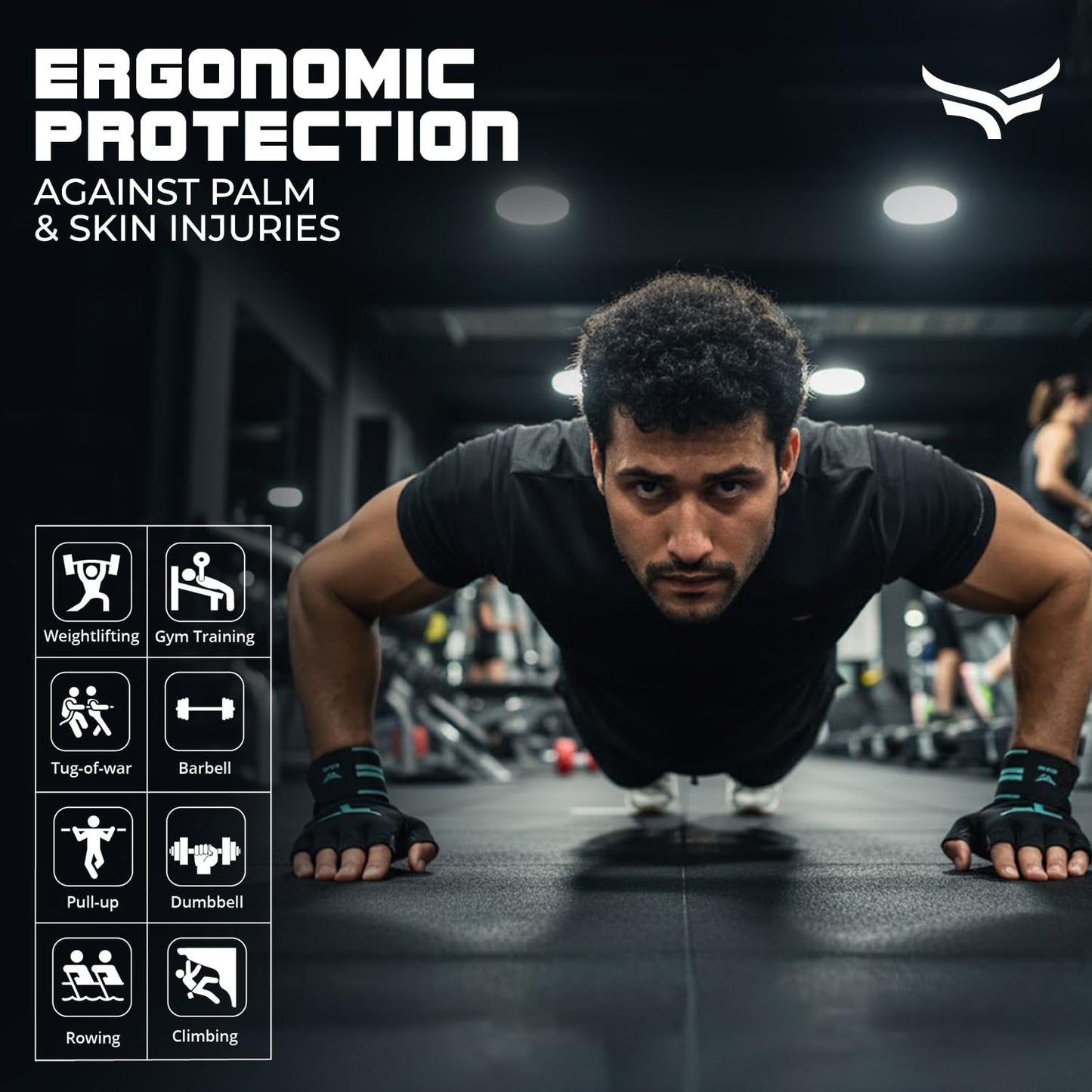 قفازات XTRIM xMacho للرجال والنساء مع حزام دعم للمعصم، قفازات نصف أصابع لرفع الأثقال، حزام معصم للأثقال، التمارين الرياضية والتمارين في صالة الألعاب الرياضية