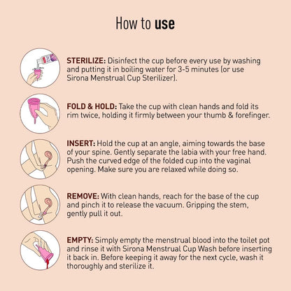 كوب الحيض القابل لإعادة الاستخدام من Sirona | كوب الحيض القابل لإعادة الاستخدام | بديل الفوط الصحية والسدادات القطنية