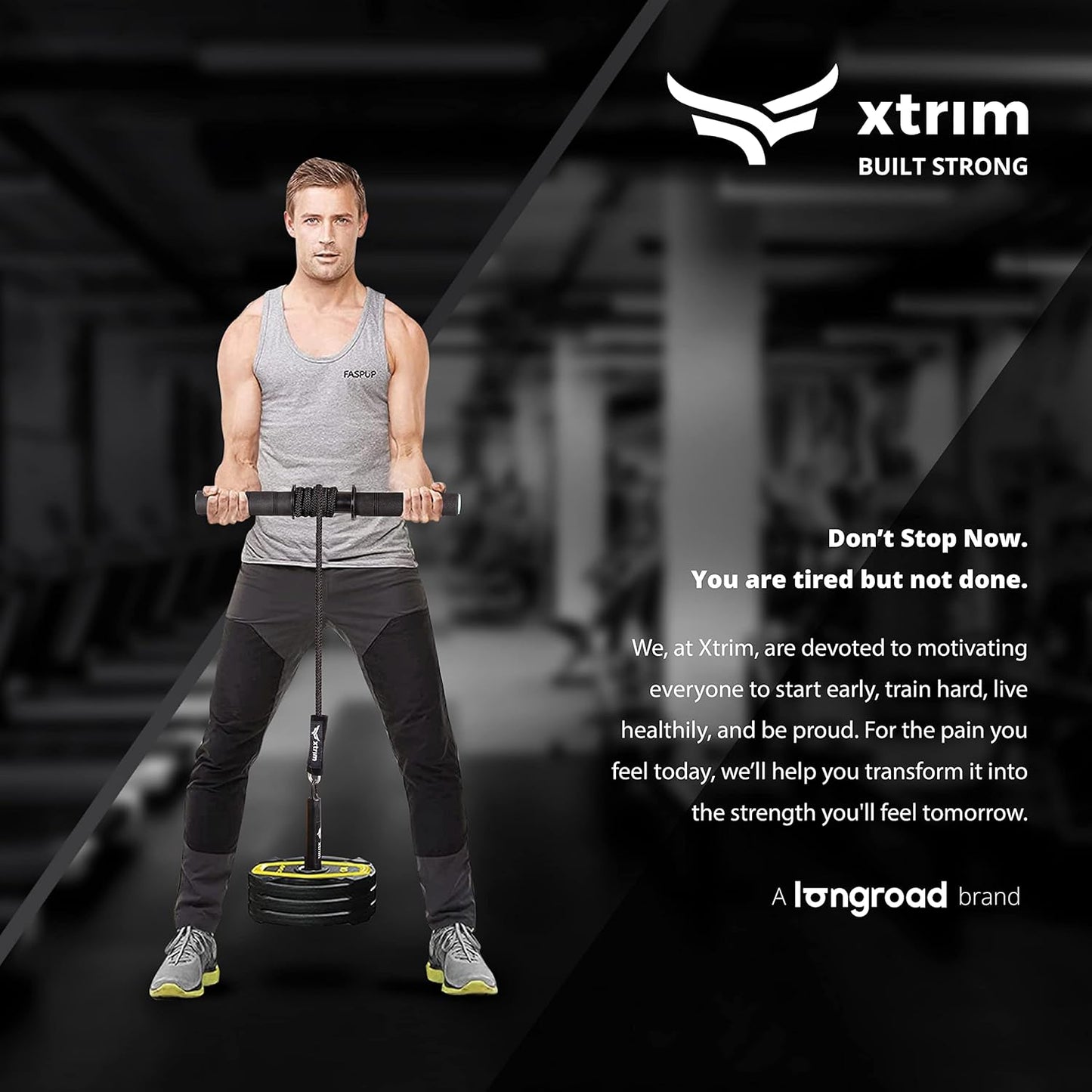 XTRIM Forearm Blaster - Arm Twister (يدعم 100 كجم) مع مقابض مخدرة مانعة للانزلاق وحبل ودبوس تحميل لممارسة تمارين اليد وتقوية العضلات وتدريب الذراعين