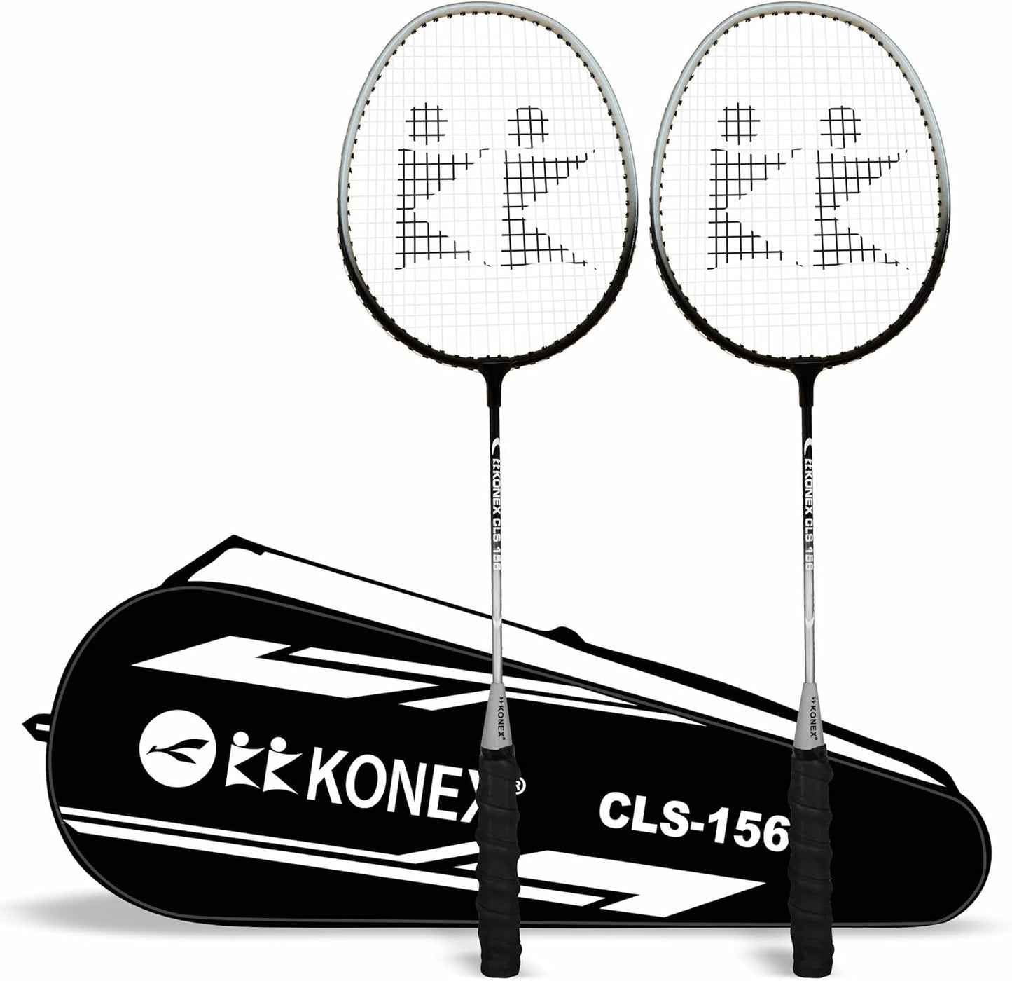 مضرب تنس الريشة Konex خفيف الوزن مصنوع من الألومنيوم المركب مع غطاء مجاني | للمبتدئين واللاعبين المتوسطين (عبوة من 2)