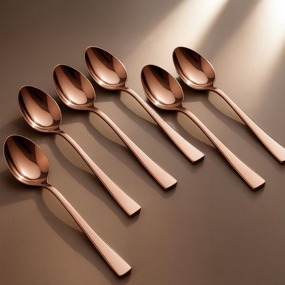 أدوات مائدة Frenchware (مجموعة من 6 ملاعق من الفولاذ المقاوم للصدأ)، آمنة 100% على الطعام، غير سامة، مقاومة للصدأ، آمنة للغسل في غسالة الأطباق، مجموعة هدايا مثالية لجميع المناسبات