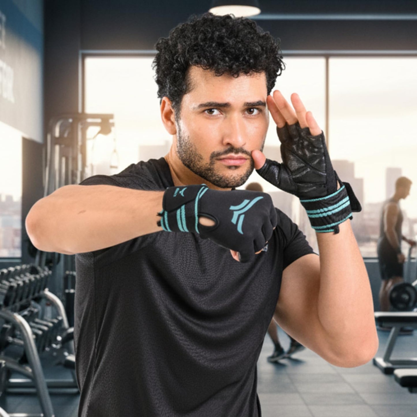 قفازات XTRIM xMacho للرجال والنساء مع حزام دعم للمعصم، قفازات نصف أصابع لرفع الأثقال، حزام معصم للأثقال، التمارين الرياضية والتمارين في صالة الألعاب الرياضية