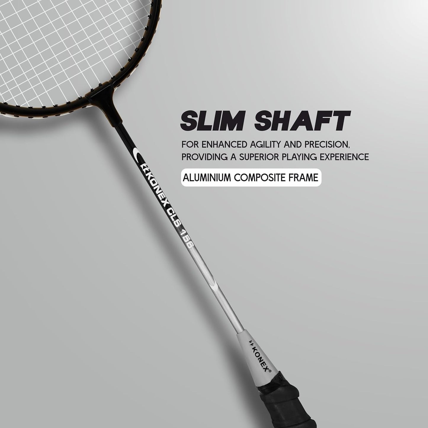 مضرب تنس الريشة Konex خفيف الوزن مصنوع من الألومنيوم المركب مع غطاء مجاني | للمبتدئين واللاعبين المتوسطين (عبوة من 2)