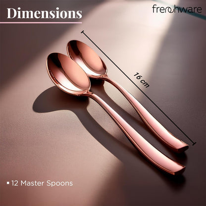 أدوات مائدة Frenchware (مجموعة من 6 ملاعق من الفولاذ المقاوم للصدأ)، آمنة 100% على الطعام، غير سامة، مقاومة للصدأ، آمنة للغسل في غسالة الأطباق، مجموعة هدايا مثالية لجميع المناسبات