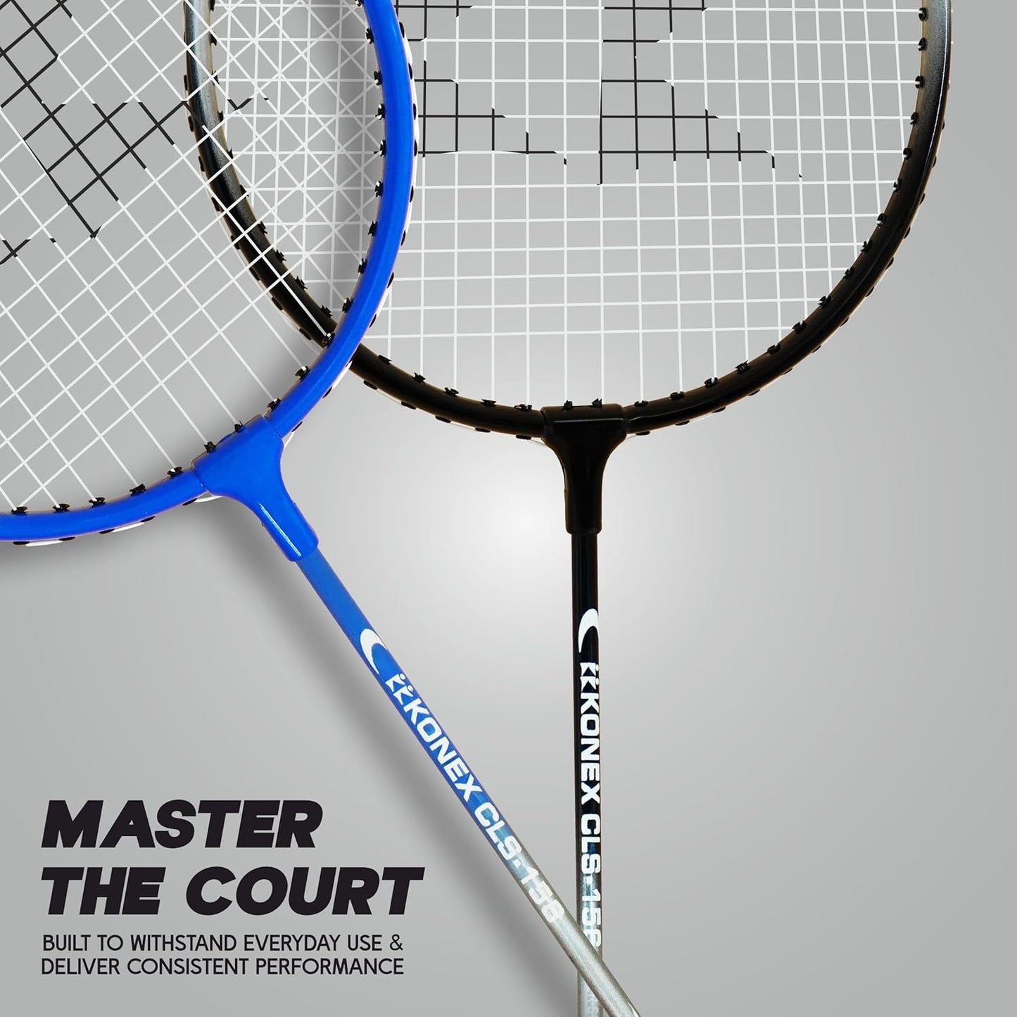 مضرب تنس الريشة Konex خفيف الوزن مصنوع من الألومنيوم المركب مع غطاء مجاني | للمبتدئين واللاعبين المتوسطين (عبوة من 2)