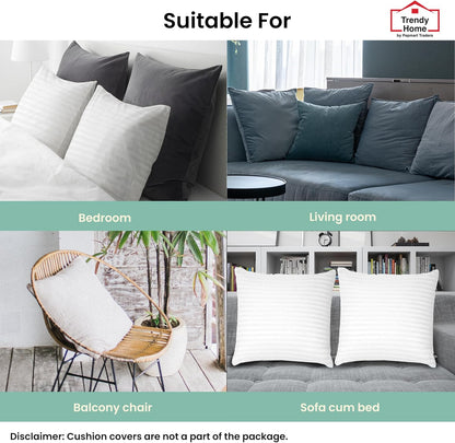 مجموعة من 4 وسائد زخرفية مضادة للحساسية من Trendy Home للاستخدام المنزلي والمكتبي، حشوة/حشوة وسائد زخرفية (بيضاء، بوليستر، 4 قطع)