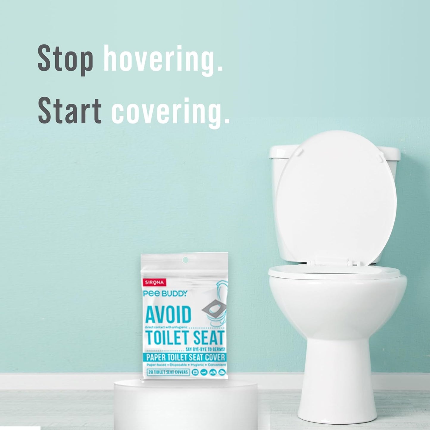 أغطية مقاعد المرحاض القابلة للتصريف PEE BUDDY | حماية صحية للأطفال والكبار والنساء الحوامل | صديقة للبيئة وسهلة الاستخدام والتصريف | للسفر والمراحيض العامة