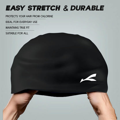 قبعة سباحة مقاومة للماء من Konex للرجال والنساء والفتيان والفتيات | سيليكون | مقاس واحد يناسب الجميع | لا تسحب الشعر | تمنع التلف الكيميائي