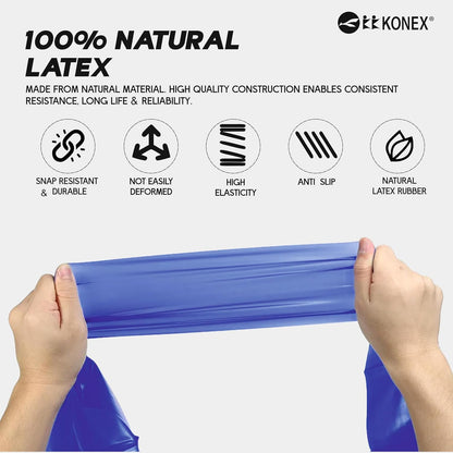 شريط مقاومة من اللاتكس الطبيعي Konex | متين وقابل للتمدد | مثالي لليوغا والبيلاتس وتدريبات الجسم بالكامل وتقوية العضلات ورفع الأثقال والتمدد وتقوية الجسم