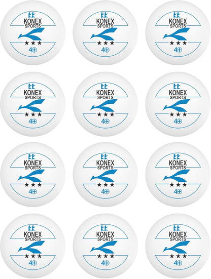 حزمة كرات تنس الطاولة البلاستيكية KONEX 40+ كرات ABS TT عالية الأداء 3 نجوم للمباريات الاحترافية والتدريب | مثالية للبالغين والأطفال