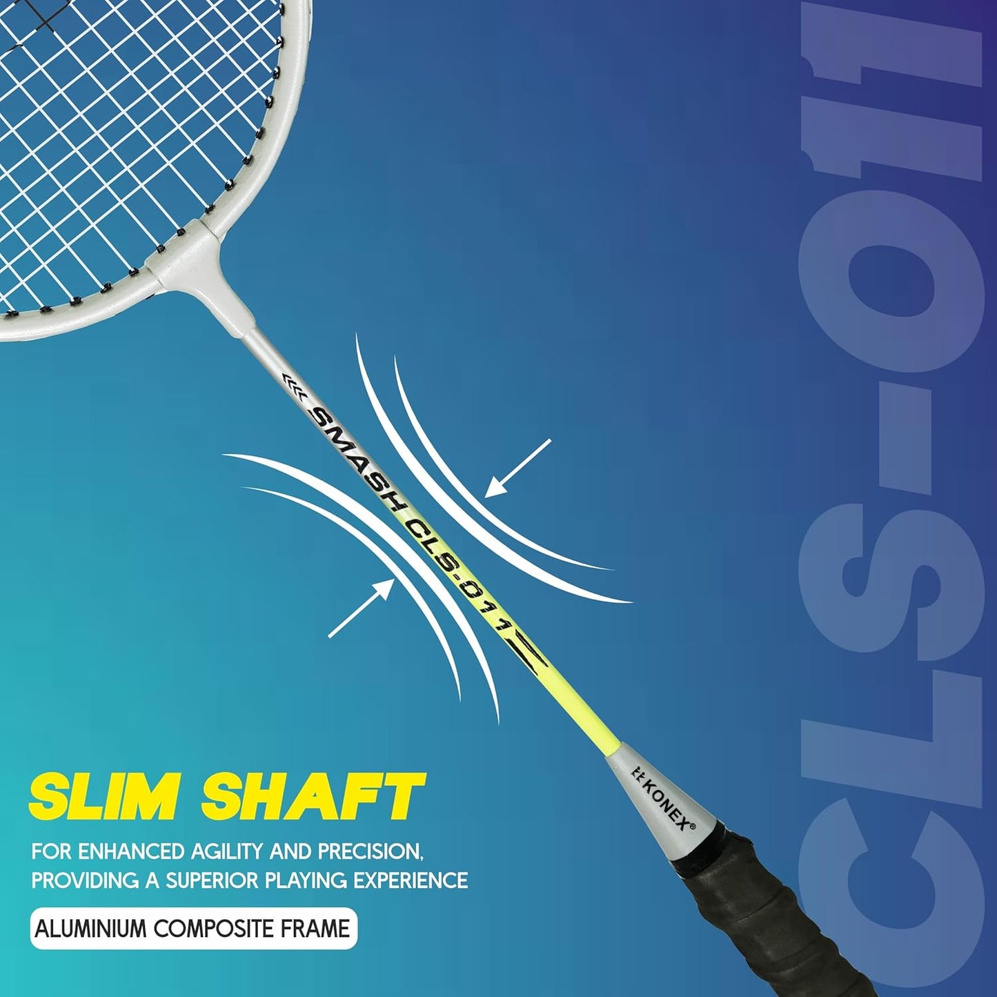 مضرب تنس الريشة Konex خفيف الوزن مصنوع من الألومنيوم المركب مع غطاء مجاني | للمبتدئين واللاعبين المتوسطين