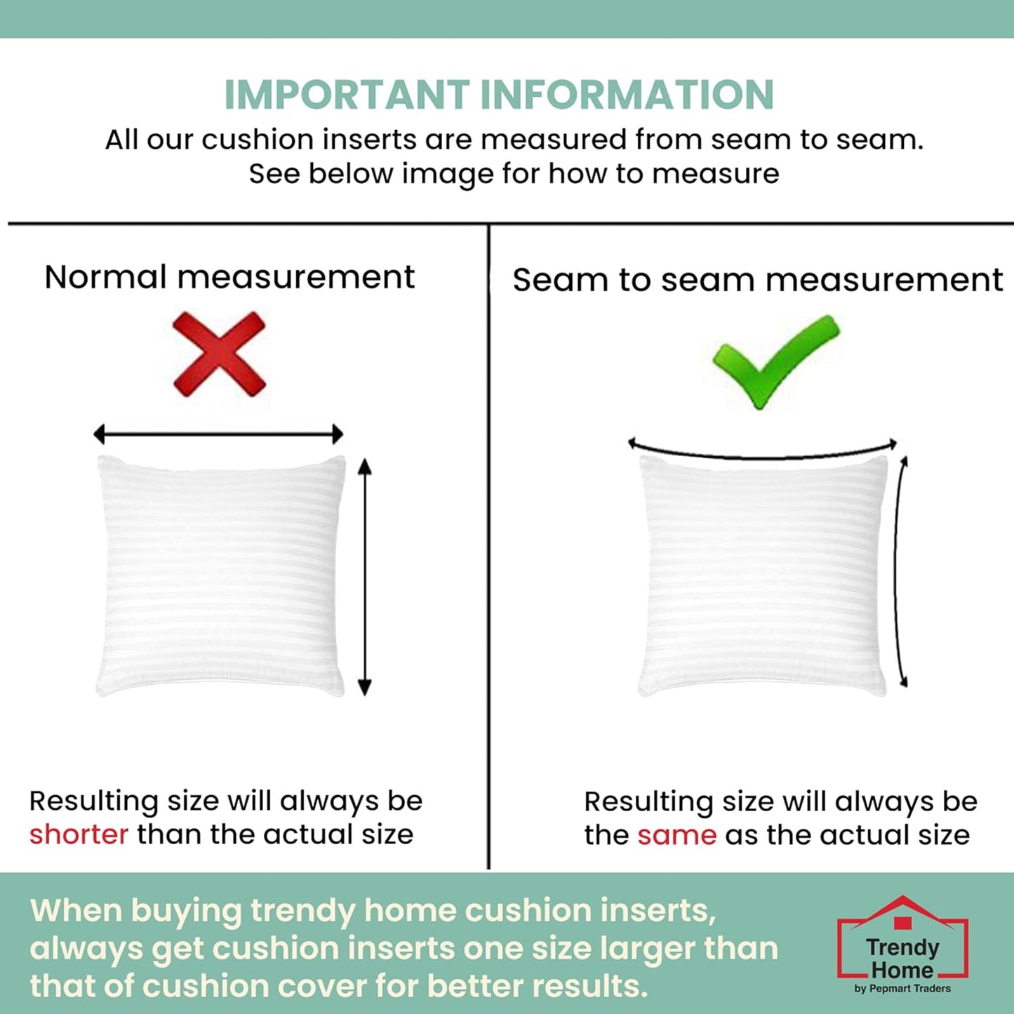 مجموعة من 2 وسائد زخرفية مضادة للحساسية من Trendy Home للاستخدام المنزلي والمكتبي، حشوة/حشوة وسائد زخرفية (بيضاء، بوليستر)