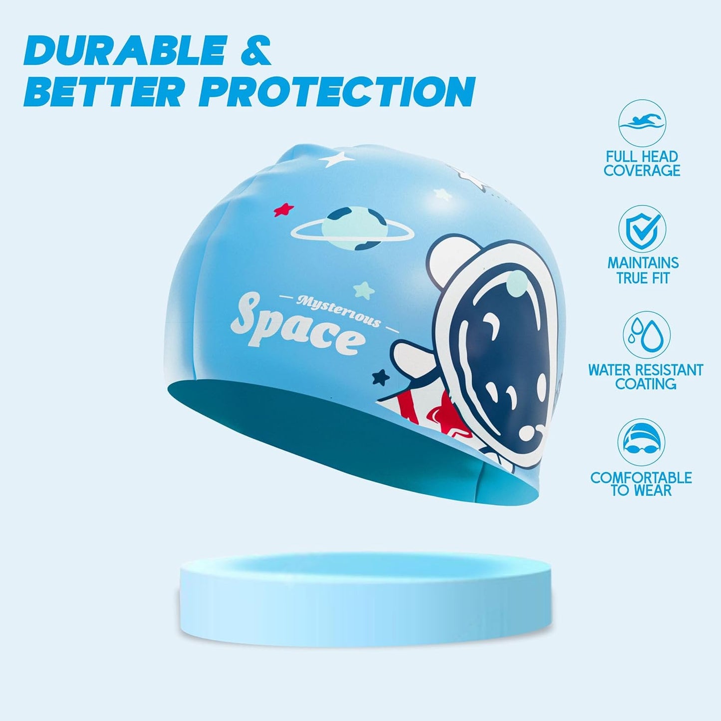 قبعة سباحة مقاومة للماء من Konex للرجال والنساء والفتيان والفتيات | سيليكون | مقاس واحد يناسب الجميع | لا تسحب الشعر | تمنع التلف الكيميائي