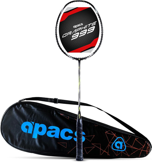 Apacs Graphite 999 (جرافيت ياباني، 30 رطل) فائق القوة | عالي المتانة | مضرب كرة الريشة الاحترافي غير الموتر