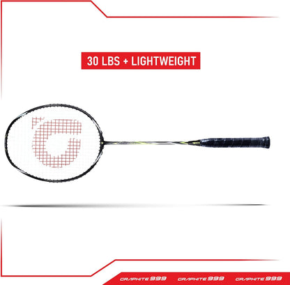 Apacs Graphite 999 (جرافيت ياباني، 30 رطل) فائق القوة | عالي المتانة | مضرب كرة الريشة الاحترافي غير الموتر