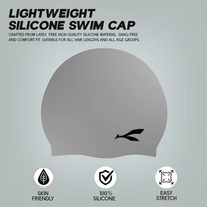 قبعة سباحة مقاومة للماء من Konex للرجال والنساء والفتيان والفتيات | سيليكون | مقاس واحد يناسب الجميع | لا تسحب الشعر | تمنع التلف الكيميائي