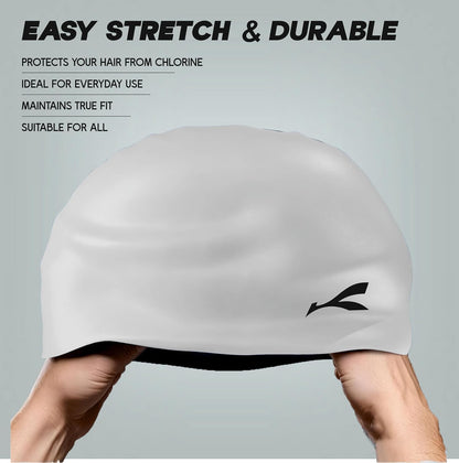 قبعة سباحة مقاومة للماء من Konex للرجال والنساء والفتيان والفتيات | سيليكون | مقاس واحد يناسب الجميع | لا تسحب الشعر | تمنع التلف الكيميائي