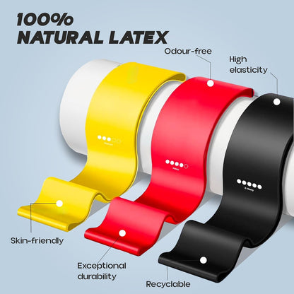 أشرطة مقاومة Konex Loop للرجال والنساء | مثالية للتمارين الرياضية المنزلية والتمارين الرياضية والتمدد والتمارين الرياضية وتقوية عضلات المؤخرة (متعددة الألوان) مطاط طبيعي