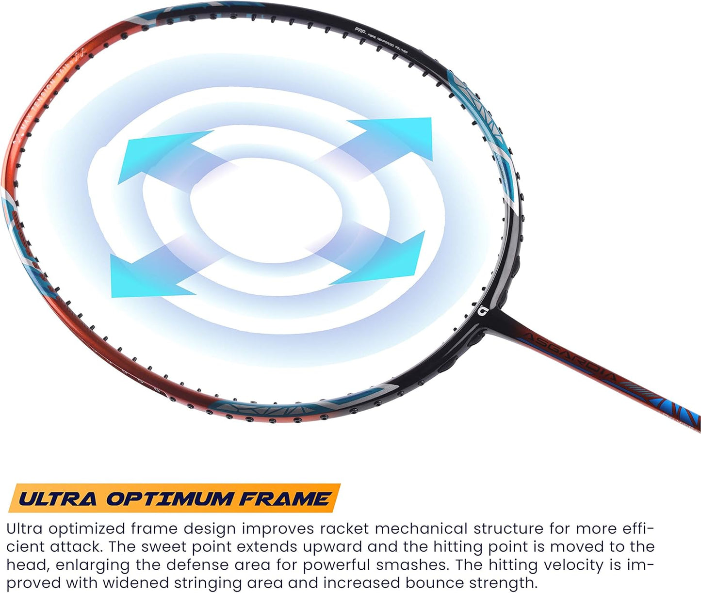 Apacs Asgardia Control (73 جرامًا خفيفة الوزن للغاية) صنعت في فيتنام | مضرب تنس الريشة الياباني المصنوع من الجرافيت بدون أوتار مع غطاء كامل | G2-4 1/8 بوصة