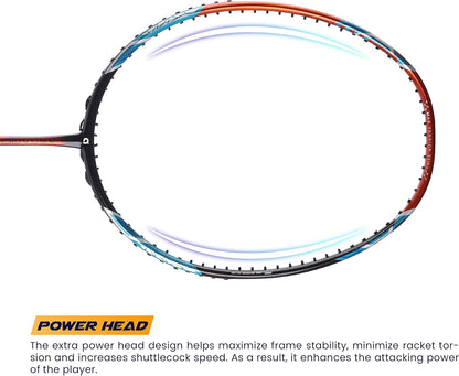 Apacs Asgardia Control (73 جرامًا خفيفة الوزن للغاية) صنعت في فيتنام | مضرب تنس الريشة الياباني المصنوع من الجرافيت بدون أوتار مع غطاء كامل | G2-4 1/8 بوصة
