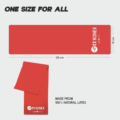 شريط مقاومة من اللاتكس الطبيعي Konex | متين وقابل للتمدد | مثالي لليوغا والبيلاتس وتدريبات الجسم بالكامل وتقوية العضلات ورفع الأثقال والتمدد وتقوية الجسم