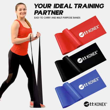 شريط مقاومة من اللاتكس الطبيعي Konex | متين وقابل للتمدد | مثالي لليوغا والبيلاتس وتدريبات الجسم بالكامل وتقوية العضلات ورفع الأثقال والتمدد وتقوية الجسم
