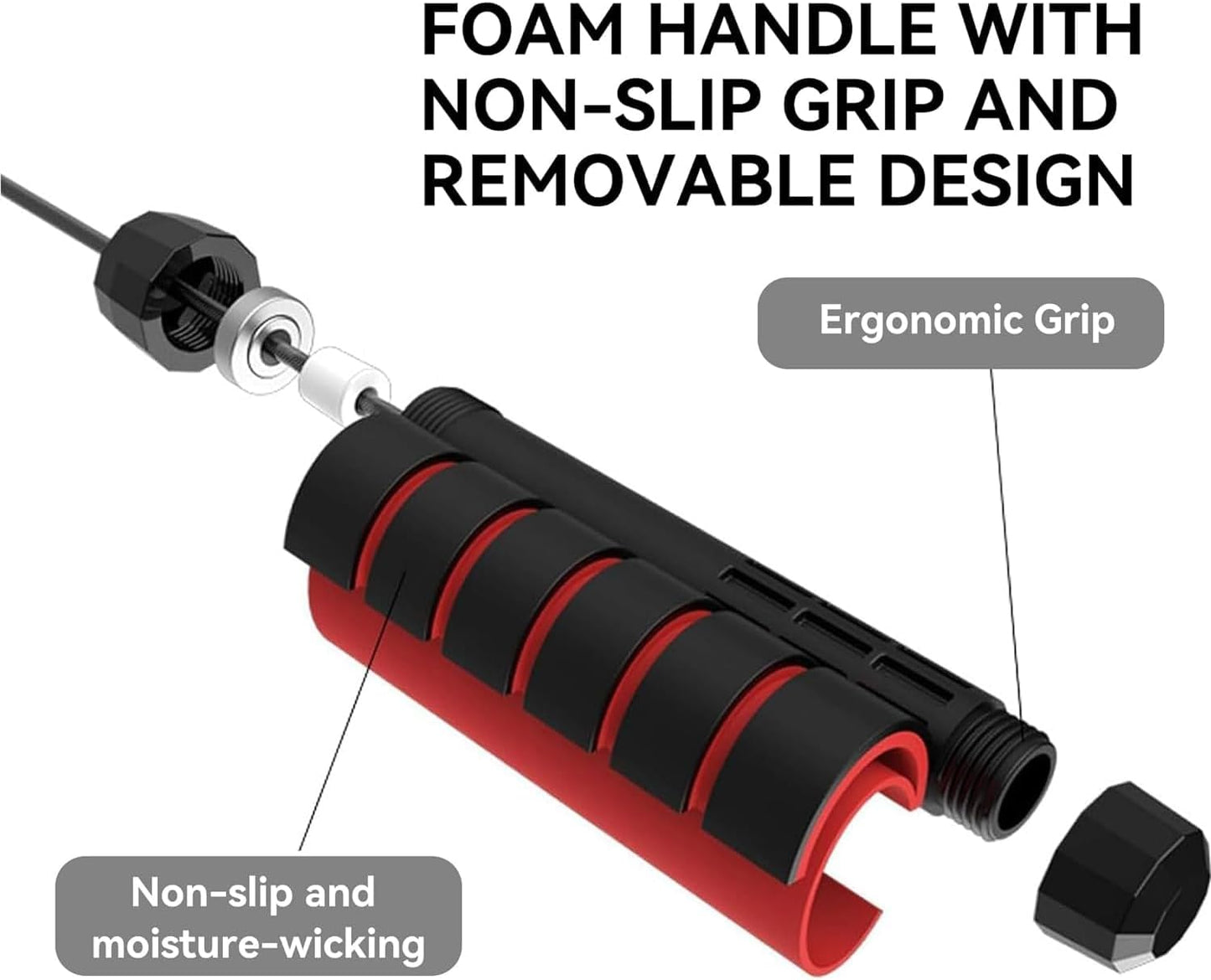 حبل القفز Konex للرجال والنساء حبل قفز قابل للتعديل، حبل تمرين للتمارين الرياضية