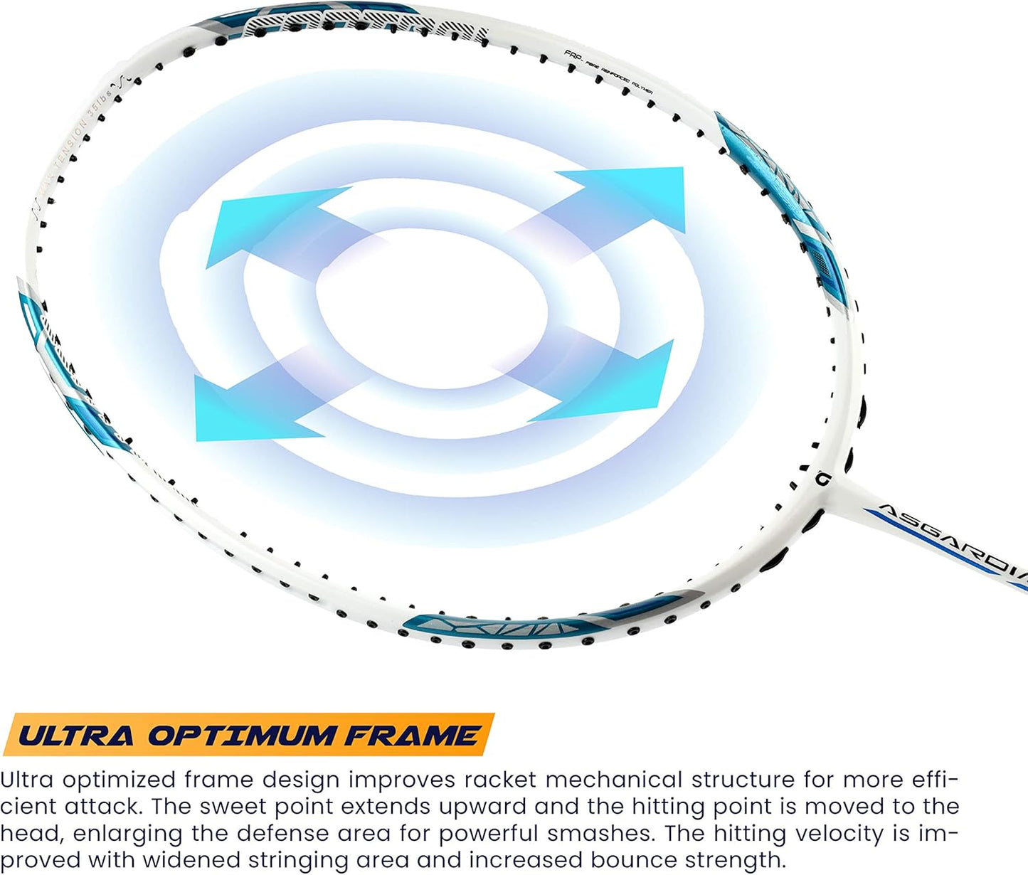 Apacs Asgardia Control (73 جرامًا خفيفة الوزن للغاية) صنعت في فيتنام | مضرب تنس الريشة الياباني المصنوع من الجرافيت بدون أوتار مع غطاء كامل | G2-4 1/8 بوصة