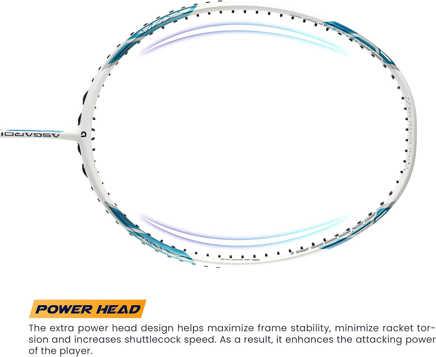 Apacs Asgardia Control (73 جرامًا خفيفة الوزن للغاية) صنعت في فيتنام | مضرب تنس الريشة الياباني المصنوع من الجرافيت بدون أوتار مع غطاء كامل | G2-4 1/8 بوصة