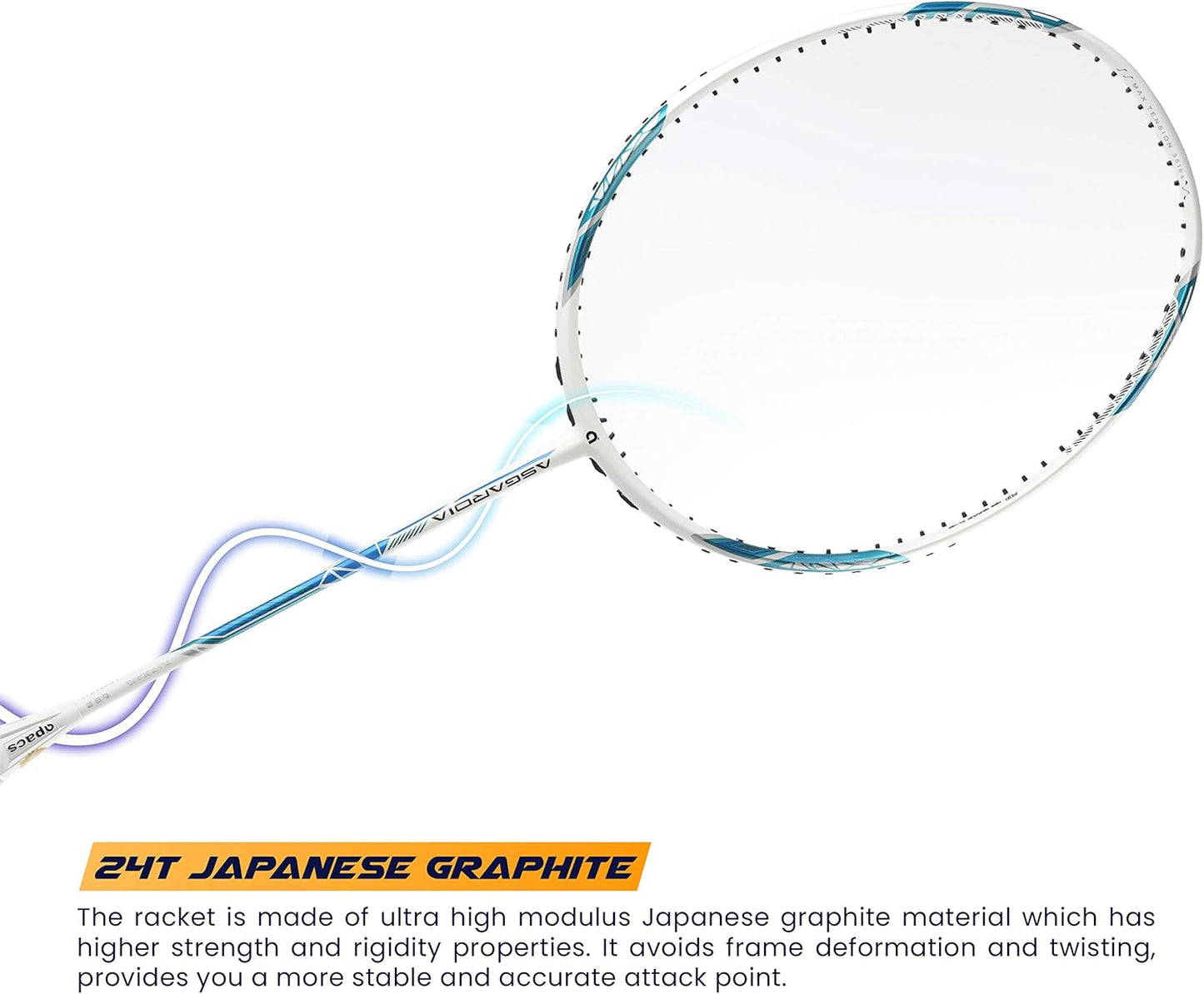 Apacs Asgardia Control (73 جرامًا خفيفة الوزن للغاية) صنعت في فيتنام | مضرب تنس الريشة الياباني المصنوع من الجرافيت بدون أوتار مع غطاء كامل | G2-4 1/8 بوصة