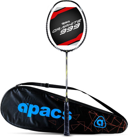Apacs Graphite 999 (جرافيت ياباني، 30 رطل) فائق القوة | عالي المتانة | مضرب كرة الريشة الاحترافي غير الموتر
